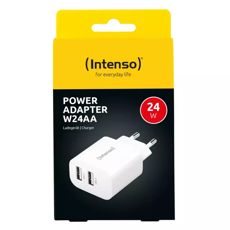 Iekštelpu lādētājs Intenso POWER ADAPTER 2XUSB-A/7802412 Universāls Balts
