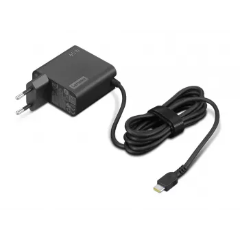 Lenovo GX21L58555 65 W USB-C barošanas adapteris, ES kontaktdakša, 20 V, 1,7 m kabelis, melns