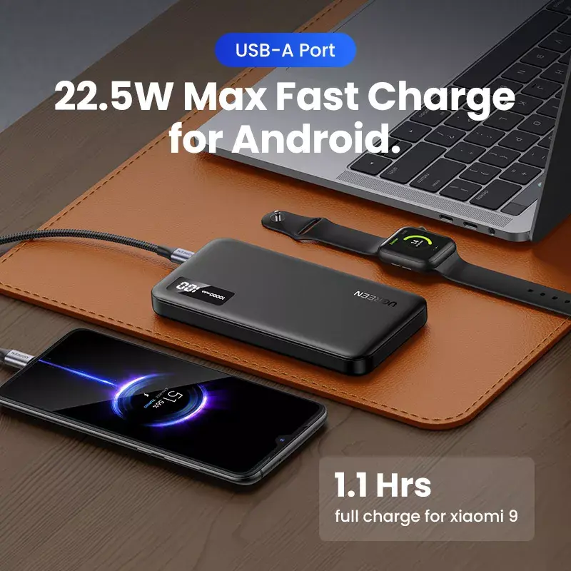 Ugreen 25742 ārējais akumulators Lithium-Ion (Li-Ion) 10000 mAh Melns