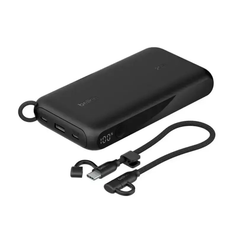 Ārējais akumulators Belkin BPB028HQBK 20000 mAh, 2× USB-C, 1× USB-A, melns