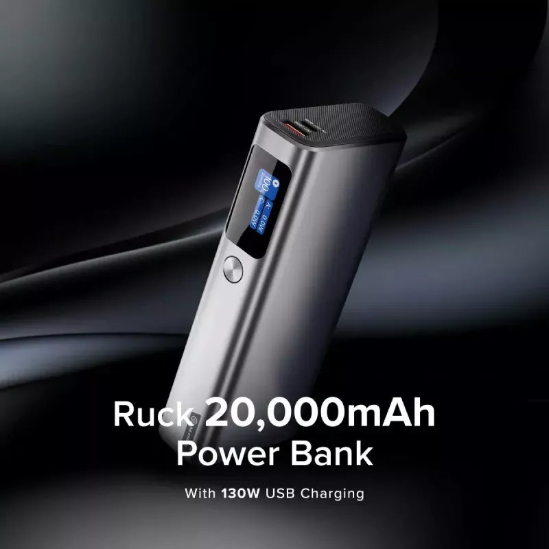 Ārējais akumulators ALOGIC Ruck 20000mAh, 130W USB uzlāde