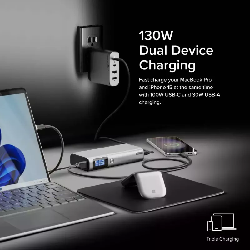 Ārējais akumulators ALOGIC Ruck 20000mAh, 130W USB uzlāde