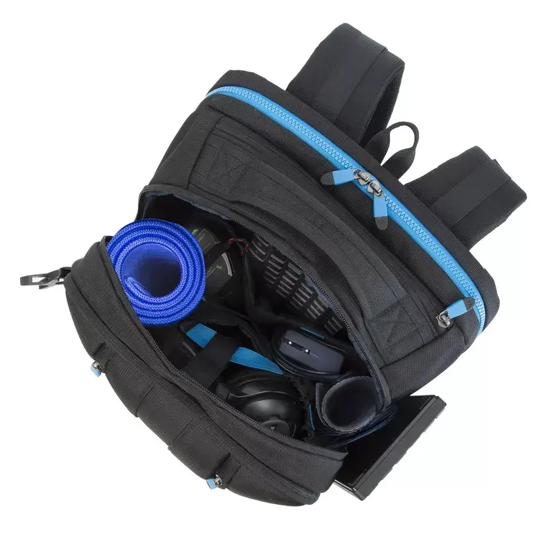 Mugursomas futrālis Rivacase 7860 portatīvajiem datoriem līdz 43,9 cm (17,3 collas), poliesters, melns/zils