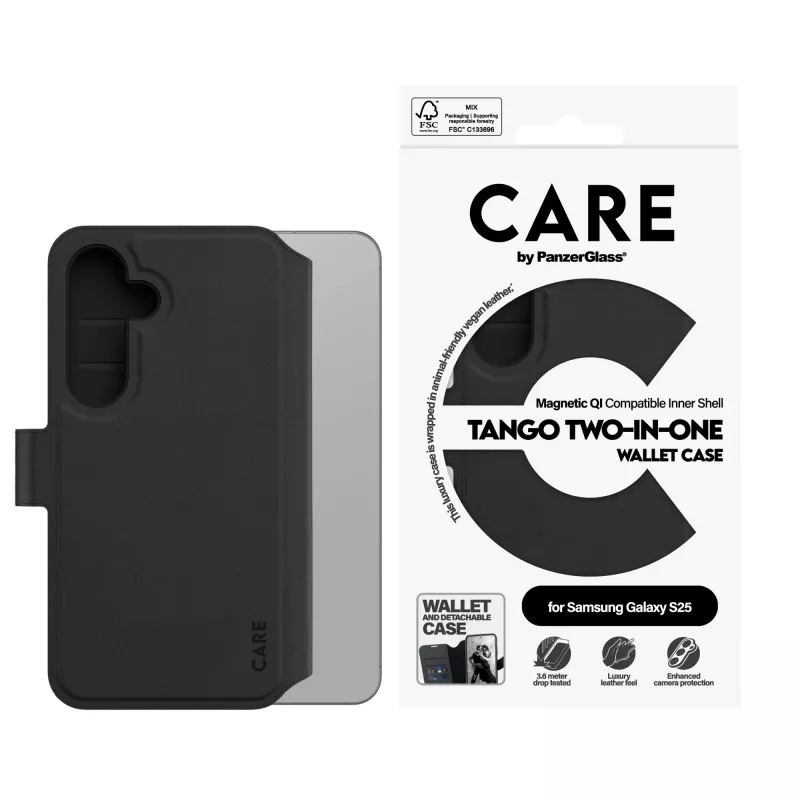 PanzerGlass CARE by Feature Case Tango Two-in-One Wallet Qi saderīgs Samsung Galaxy S25