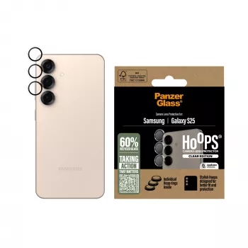 PanzerGlass ® Hoops® kameras objektīva aizsargs caurspīdīgs Samsung Galaxy S25