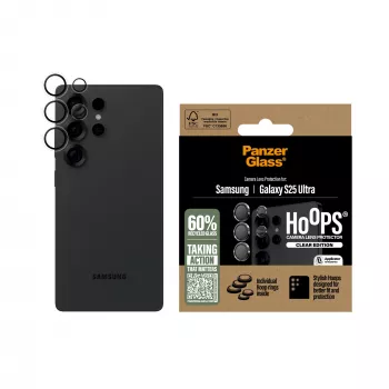 PanzerGlass ® Hoops® Kameras objektīva aizsargs, caurspīdīgs, Samsung Galaxy S25 Ultra