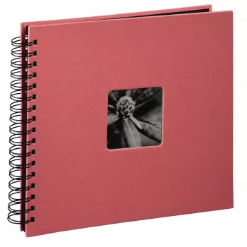 Hama Fine Art spirālveida fotoalbums, 28 x 24 cm, 50 melnas lappuses, flamingo krāsā