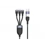Conceptronic ETTA06B15 USB 3-in-1 PD 3.0 100W ātrās uzlādes kabelis 1,5 m, 20 V 5 A, 480 Mbps, E-Mark