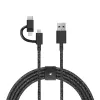 USB kabelis Native Union BELT-ULC-CS-BLK-NP 2m USB A USB C/Micro USB A/Lightning melns