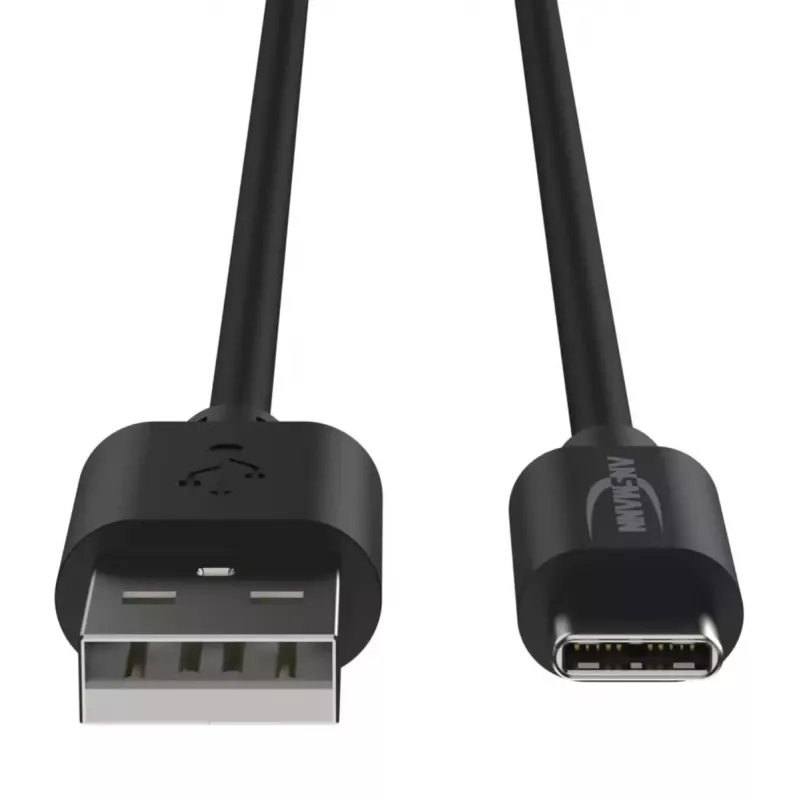 USB kabelis Ansmann 1700-0130 1m USB A USB C Melns