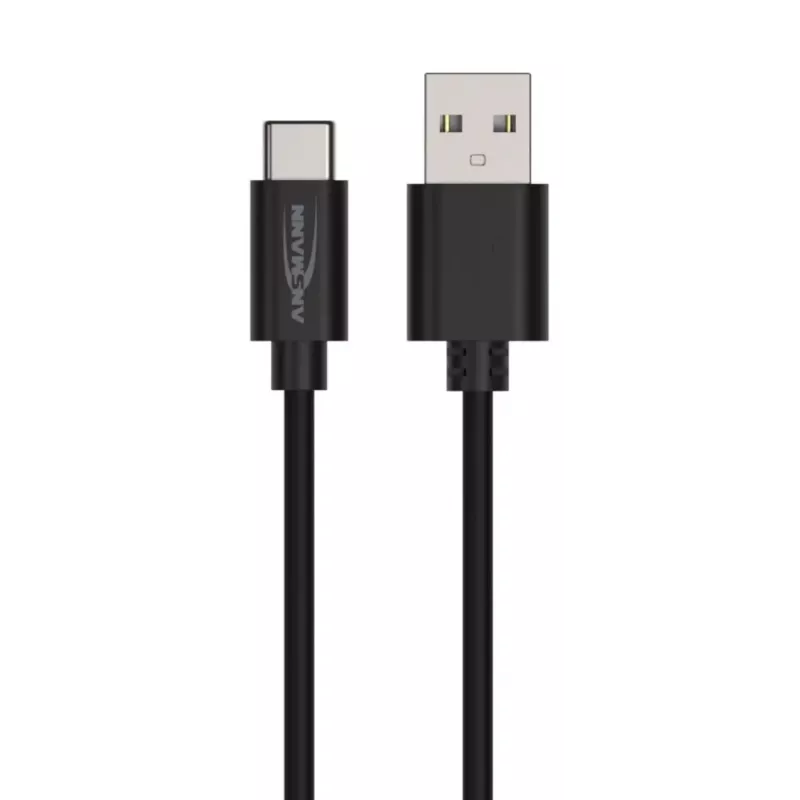 USB kabelis Ansmann 1700-0130 1m USB A USB C Melns