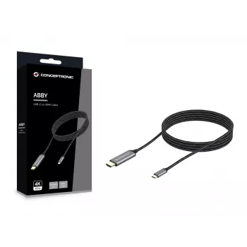 Conceptronic USB-C uz HDMI kabelis, vīrišķais-vīrišķais, 4K 60 Hz, 2 m, USB Type-C, HDMI, vīrišķais, vīrišķais, taisns