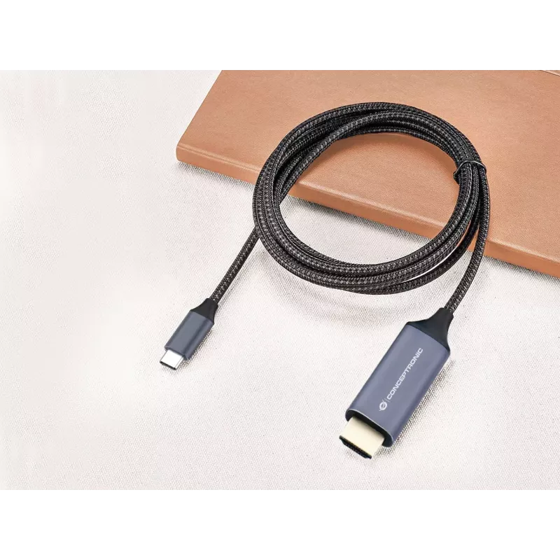 Conceptronic USB-C uz HDMI kabelis, vīrišķais-vīrišķais, 4K 60 Hz, 2 m, USB Type-C, HDMI, vīrišķais, vīrišķais, taisns