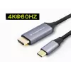 Conceptronic USB-C uz HDMI kabelis, vīrišķais-vīrišķais, 4K 60 Hz, 2 m, USB Type-C, HDMI, vīrišķais, vīrišķais, taisns