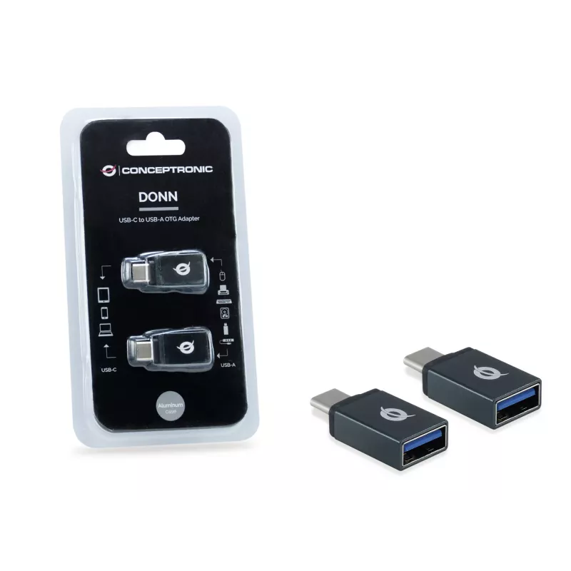USB-C uz USB-A OTG adapteris, 2 gab. komplekts Conceptronic DONN03G