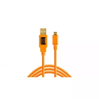 USB kabelis Tether Tools CU5430ORG 4,6 m USB A uz Micro-USB B, oranžs