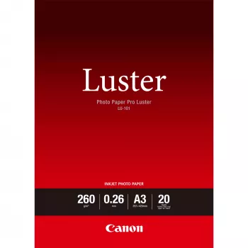 Canon LU-101 Luster Photo Paper Pro A3 - 20 loksnes, Satīna, 260 g/m², Balta, 260 µm, 10 - 35 °C, 10 - 35 °C