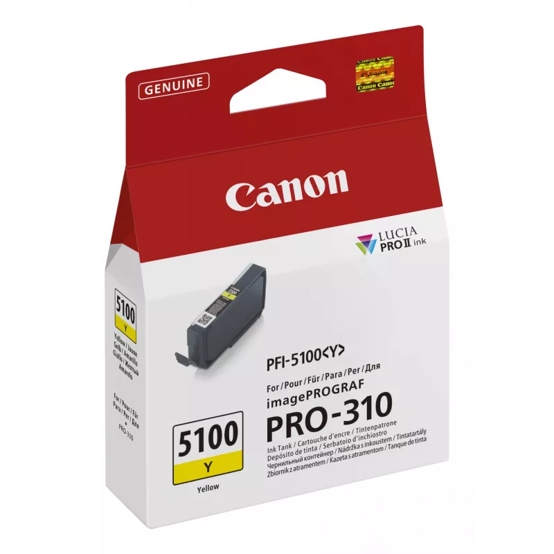 Canon PFI-5100 Y tintes kasetne 1 gab. Oriģināla dzeltena