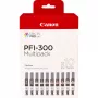 Canon PFI-300 tintes kasetne 10 gab. Oriģināla Melna, Zila, Ciāna, Pelēka, Fuksīna, Foto melna, Foto fuksīna, Sarkana, Dzeltena