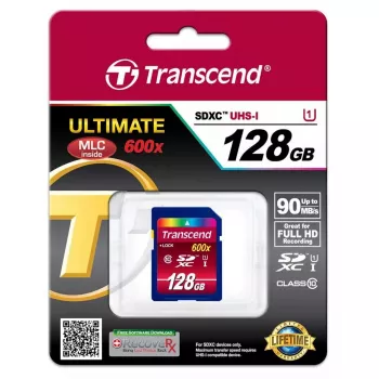 Flash atmiņa Transcend 128 GB SDXC UHS-I 600x TS128GSDXC10U1
