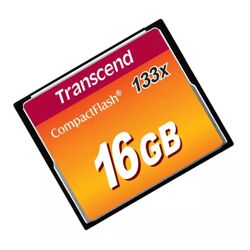 CompactFlash karte Transcend TS16GCF133 16GB, nolasīšanas ātrums 50 MB/s, rakstīšanas ātrums 20 MB/s
