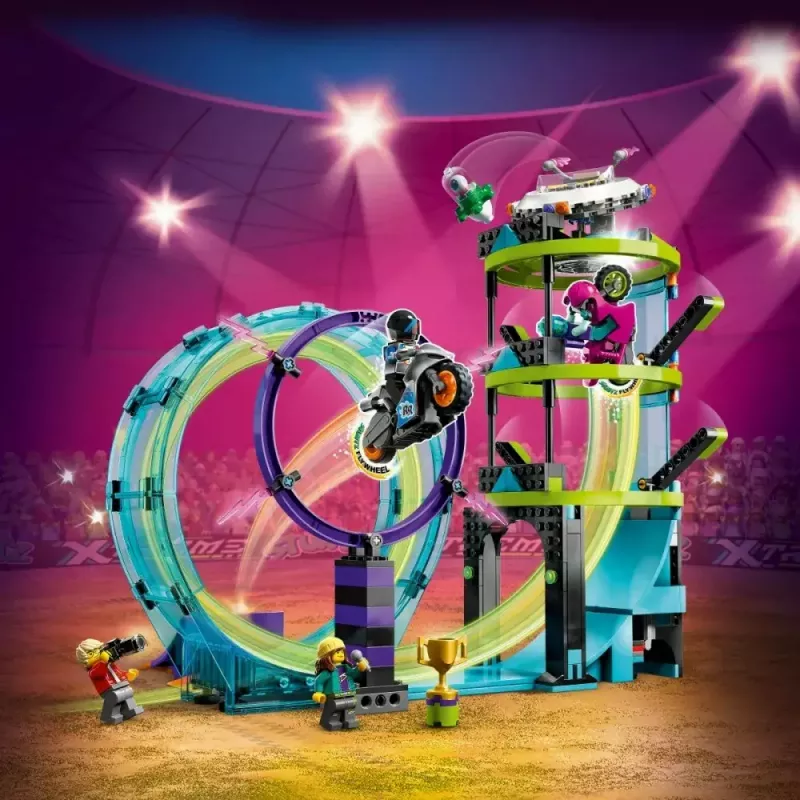 LEGO komplekts LEGO City Stuntz 60361 Ultimate Stunt Riders Challenge — triku motociklu rotaļu komplekts