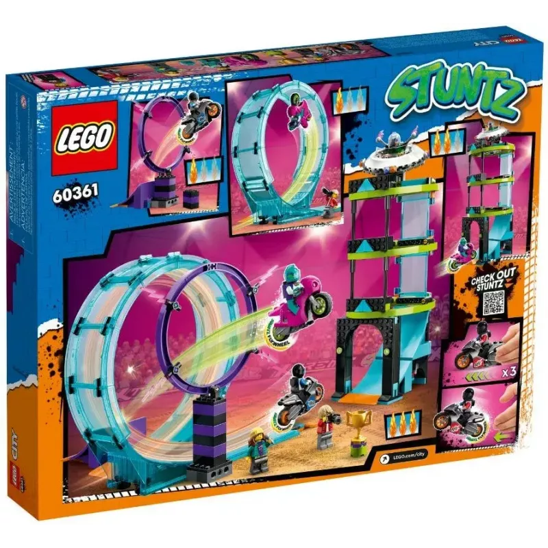 LEGO komplekts LEGO City Stuntz 60361 Ultimate Stunt Riders Challenge — triku motociklu rotaļu komplekts