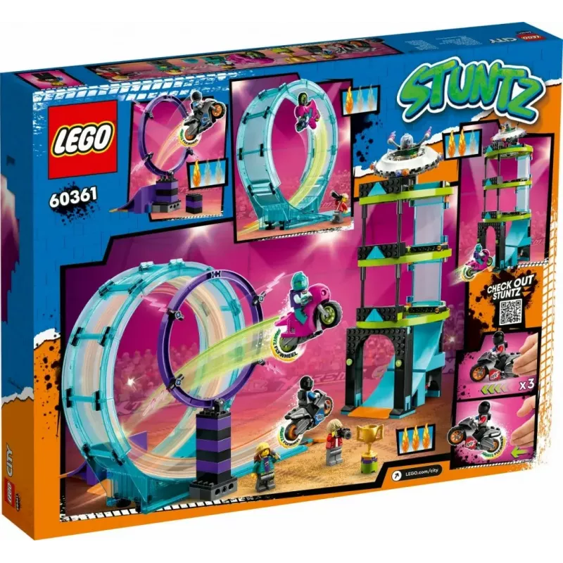 LEGO komplekts LEGO City Stuntz 60361 Ultimate Stunt Riders Challenge — triku motociklu rotaļu komplekts