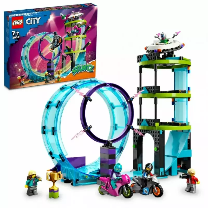 LEGO komplekts LEGO City Stuntz 60361 Ultimate Stunt Riders Challenge — triku motociklu rotaļu komplekts