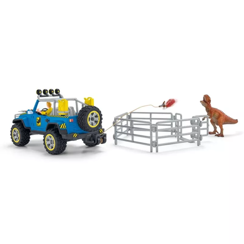 schleich Dinosaurs bezceļu transportlīdzeklis ar dinozauru priekšposteni, Dinozauri un vulkāns, Pētniecības stacija, 4 gadi, Daudzkrāsains, Plastmasa