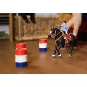 schleich Cowgirl Barrel Racing Fun, 3 gadi, Daudzkrāsains