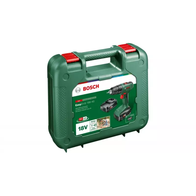 Bosch EasyDrill 18V-40 1630 RPM bezatslēgas 1,3 kg melna, zaļa