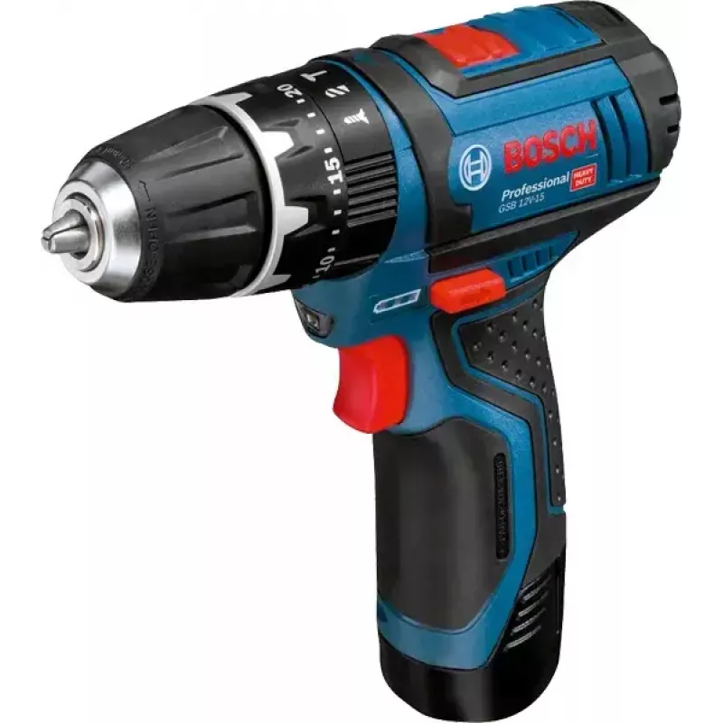 Pistol Grip Drill Bosch GSB 12V-15, 1300 RPM, 2 Ah baterija