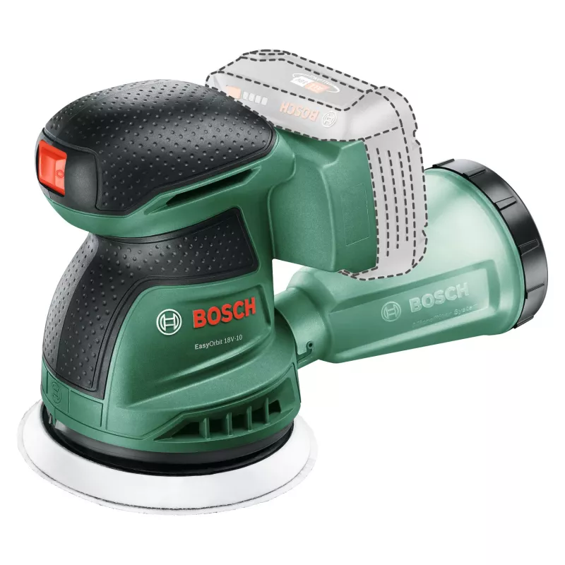 Bosch EasyOrbit 18V-10 (Baretool), orbitālā slīpmašīna, melna, zaļa, plastmasa, Vācija, 23000 OPM, 1 mm