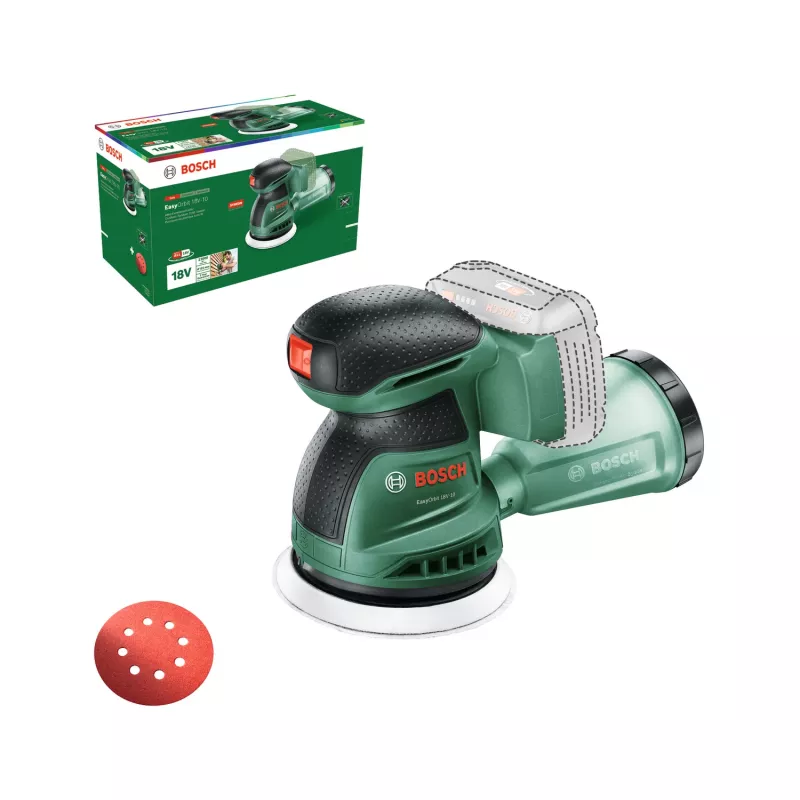 Bosch EasyOrbit 18V-10 (Baretool), orbitālā slīpmašīna, melna, zaļa, plastmasa, Vācija, 23000 OPM, 1 mm