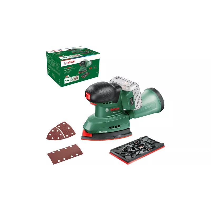 Bosch UniversalSander 18V-10 orbitālā slīpmašīna 22000 OPM melna, zaļa