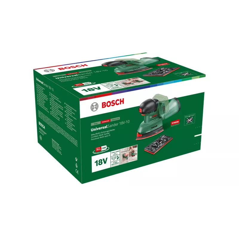Bosch UniversalSander 18V-10 orbitālā slīpmašīna 22000 OPM melna, zaļa