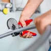 Cauruļu šķēres Knipex 90 25 25 Alumīnijs Melns Zils Sarkans 210 mm