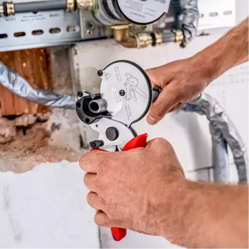 Cauruļu šķēres Knipex 90 25 25 Alumīnijs Melns Zils Sarkans 210 mm