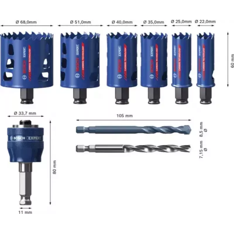 Bosch 2 608 900 446 urbju caurumu zāģis 6 gab.