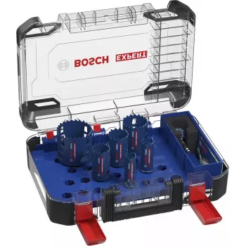 Bosch 2 608 900 446 Expert Tough Material caurumzāģu komplekts, 9 gab., 22–68 mm, ar Power Change Plus adapteri
