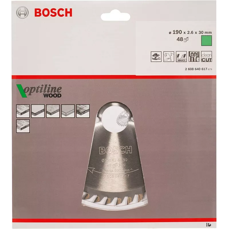 Bosch Optiline koka ripzāģa asmeņi, Koks, 19 cm, Bosch, 340 g, 1 gab.