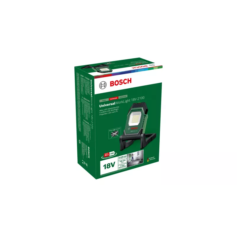 Bosch UniversalWorkLight 18V-2100 Melns, Zaļš