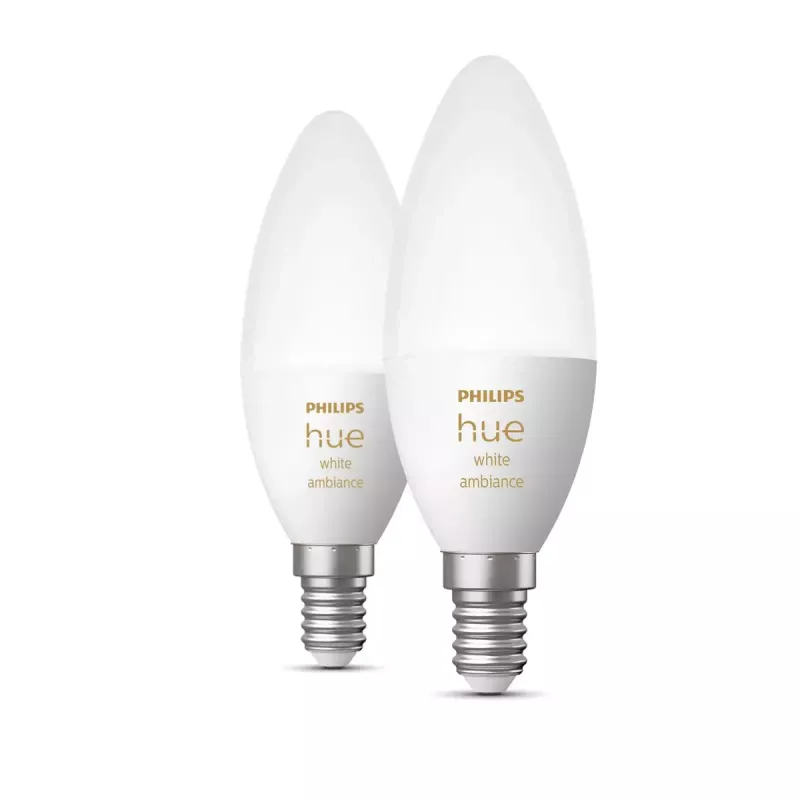 Viedā spuldze Philips Hue balta ambiance Candle E14, 5,2 W, Bluetooth/Zigbee, 39×39×117 mm