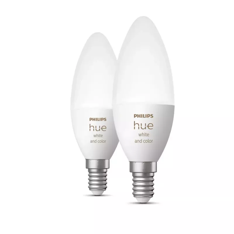 Viedā spuldze Philips Hue balta and colour ambience Candle E14, Bluetooth/Zigbee, 5,3 W (2 gab. iepakojumā)