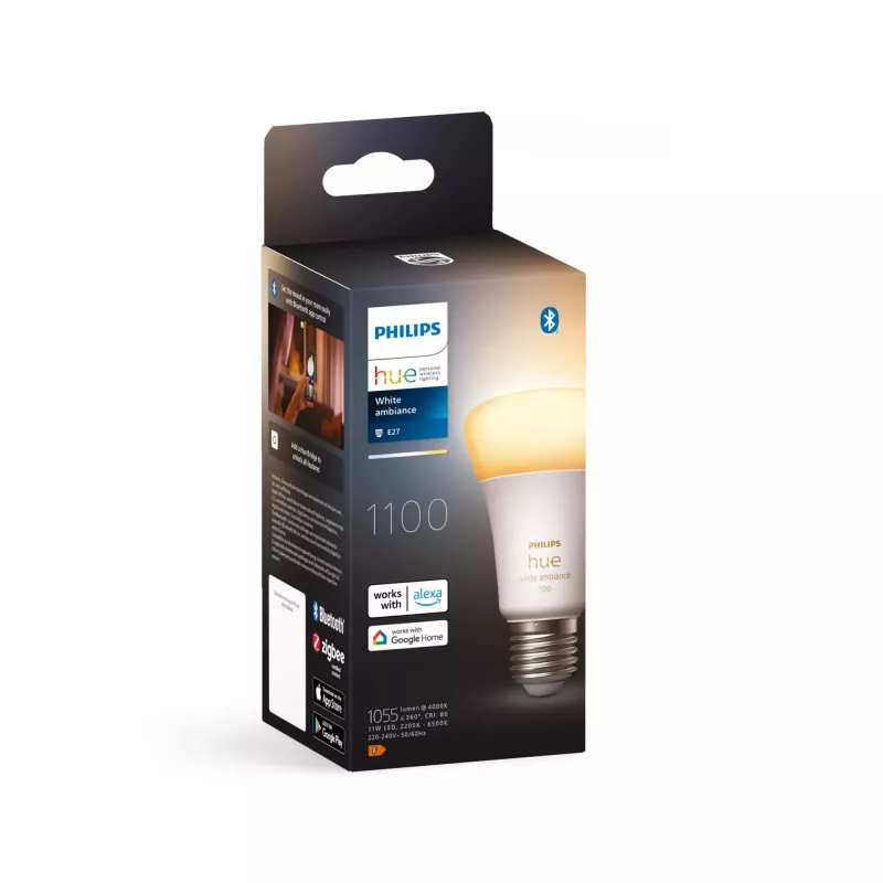 Philips Hue balta ambience A60 – E27 viedā spuldze – 1100, Viedā spuldze, Bluetooth/Zigbee, Balta, LED, E27, A60