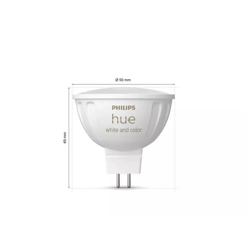 Smart lighting spot Philips Hue balta and colour ambience MR16, GU53, 6.3 W, Bluetooth/Zigbee