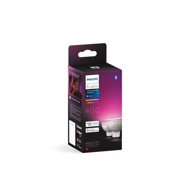 Smart lighting spot Philips Hue balta and colour ambience MR16, GU53, 6.3 W, Bluetooth/Zigbee