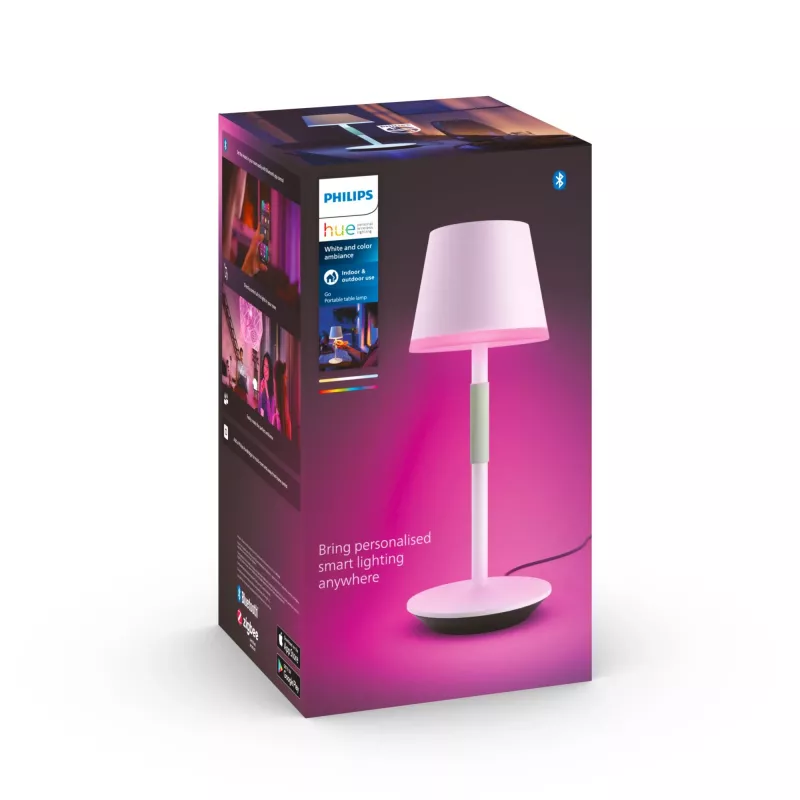 Philips Hue balta and colour ambience Hue Go pārnēsājamā galda lampa