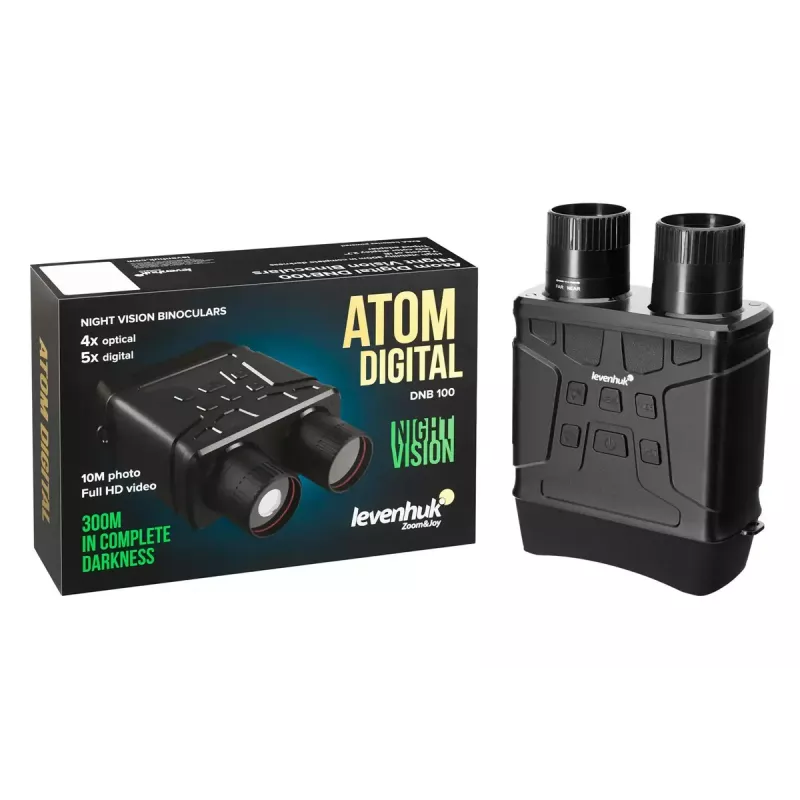 Digitālie nakts redzamības binokļi Levenhuk Atom DNB100, līdz 100 m attālumam